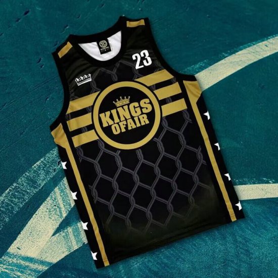 NBA 23 James Kings Maillot noir imprimé